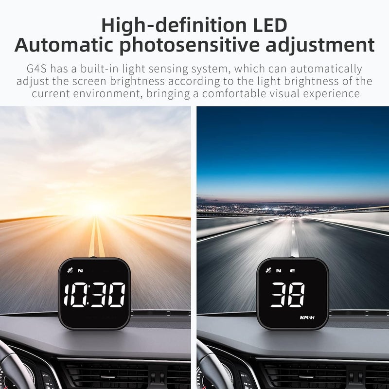 wiiiw عداد السرعة الرقمي G4S GPS، شاشة عرض رأسية جديدة للسيارة مع سرعة رقمية بالميل في الساعة والكيلومتر في الساعة، عالمي للسيارات والشاحنات والسيارات الكهربائية والهجينة (G4S-أبيض) - Image 5